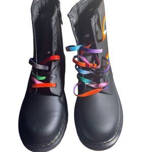 Dr. Martens 1460 Kids Pride Rainbow Lace Up Boots Multicolor